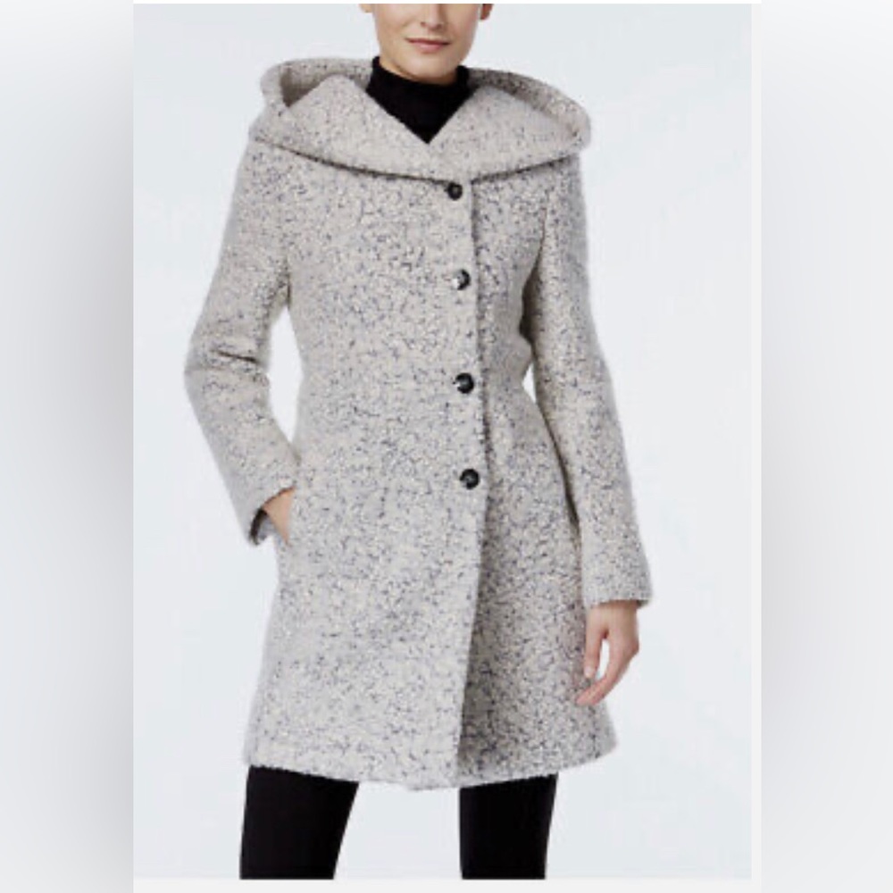 Cole Haan Women’s Signature Asymmetrical Walker Coat Marled Grey Coat